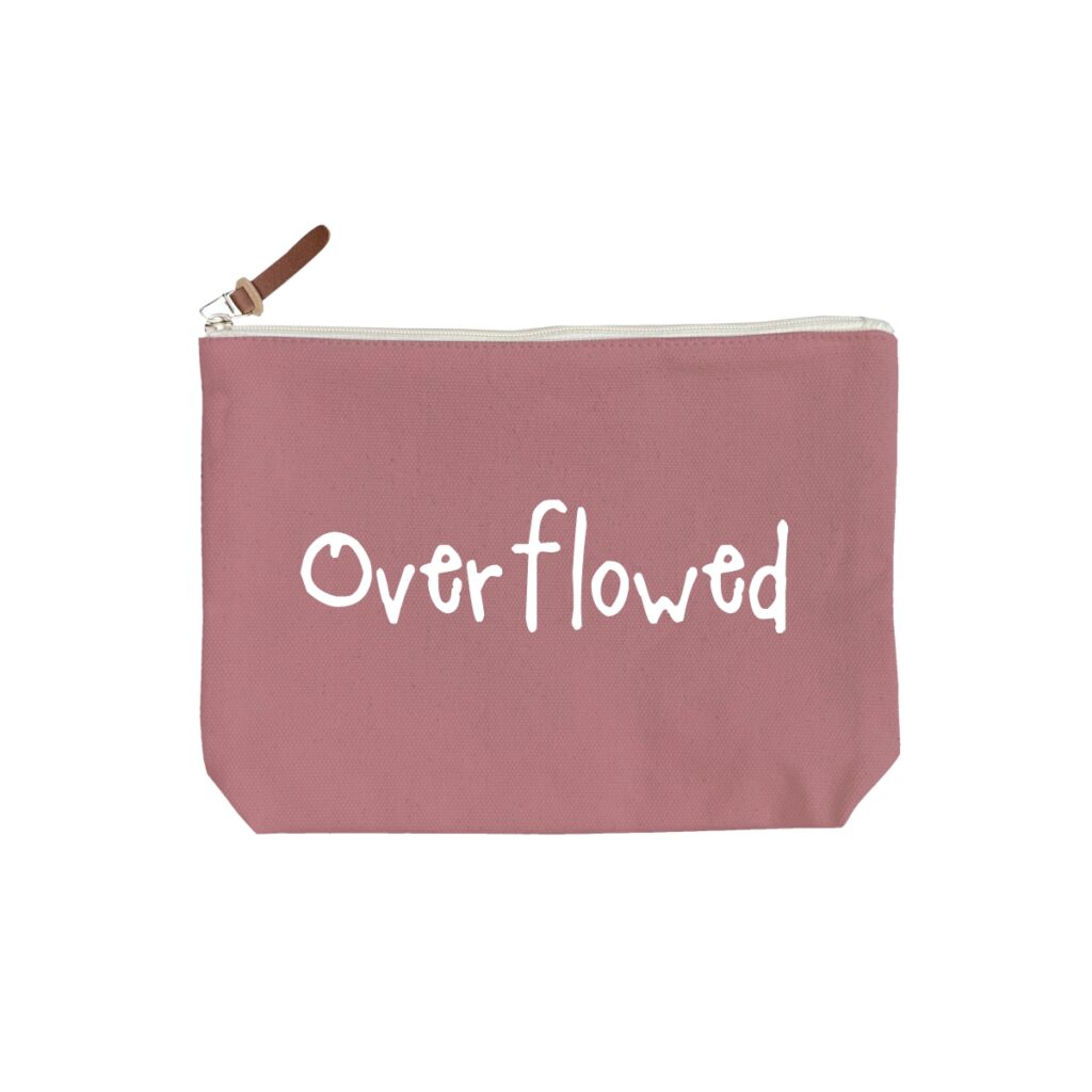 Overflowed - 6 Color Peach Soft Touch Cotton Zipper Pouch - Size M