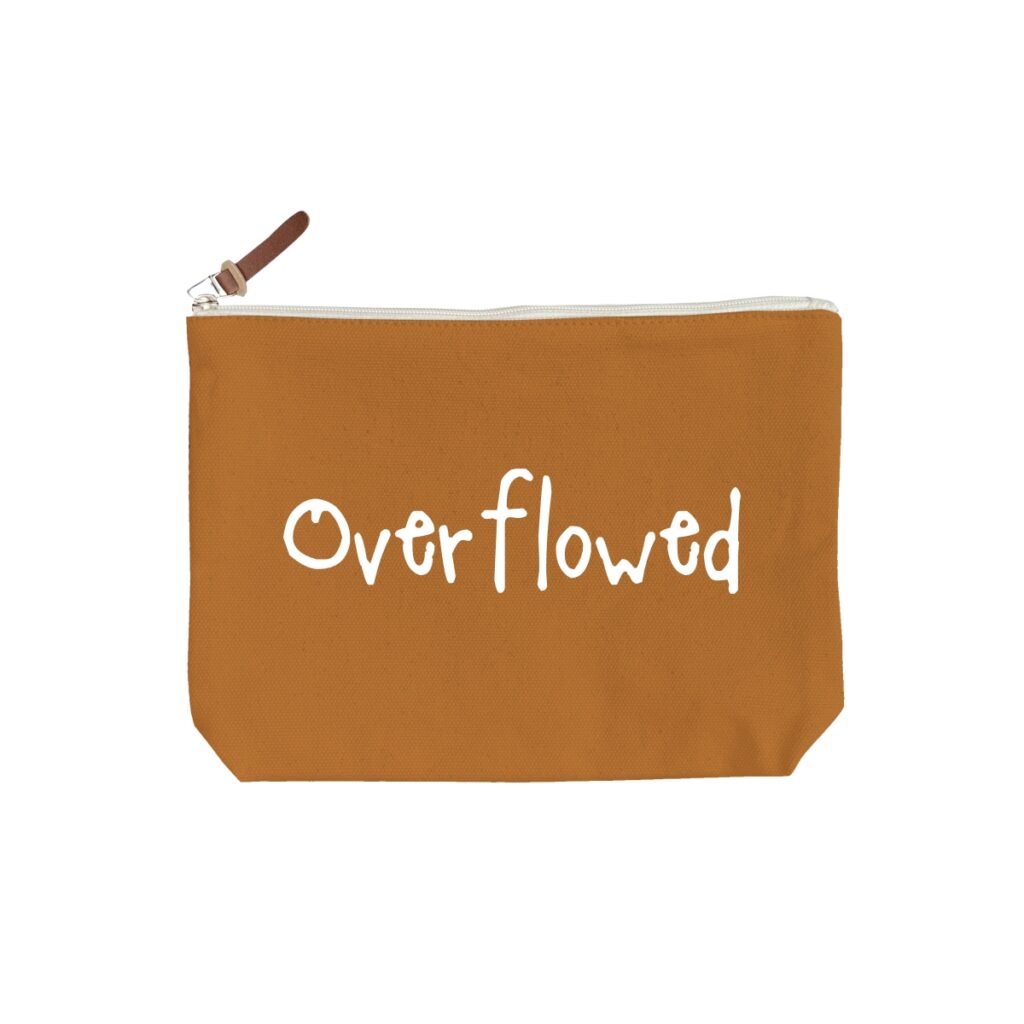 Overflowed - 6 Color Peach Soft Touch Cotton Zipper Pouch - Size M