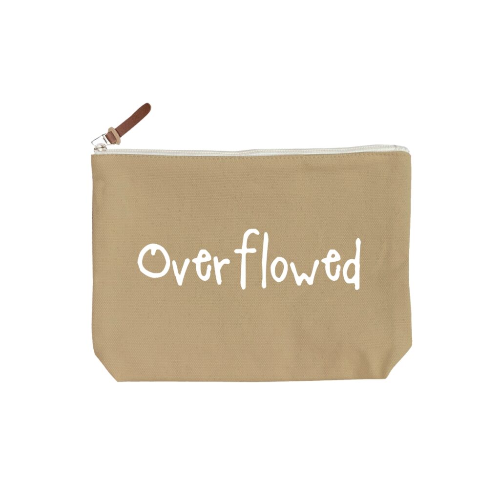 Overflowed - 6 Color Peach Soft Touch Cotton Zipper Pouch - Size M