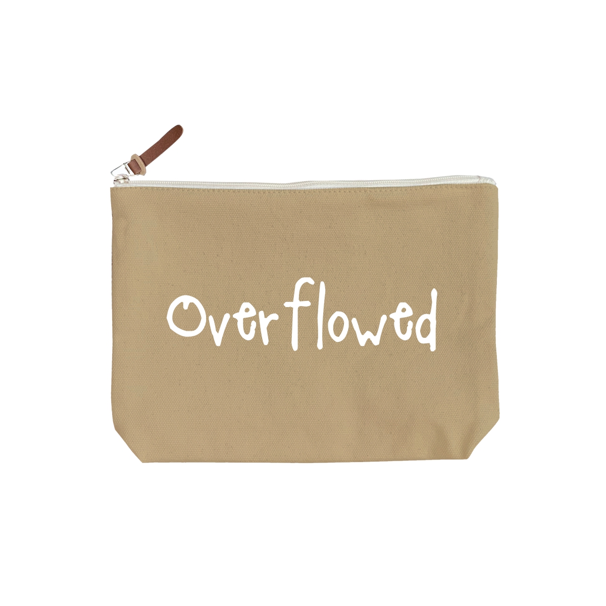 Overflowed - 6 Color Peach Soft Touch Cotton Zipper Pouch - Size M - Image 1