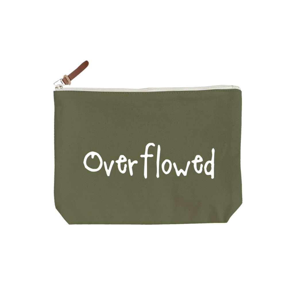 Overflowed - 6 Color Peach Soft Touch Cotton Zipper Pouch - Size M