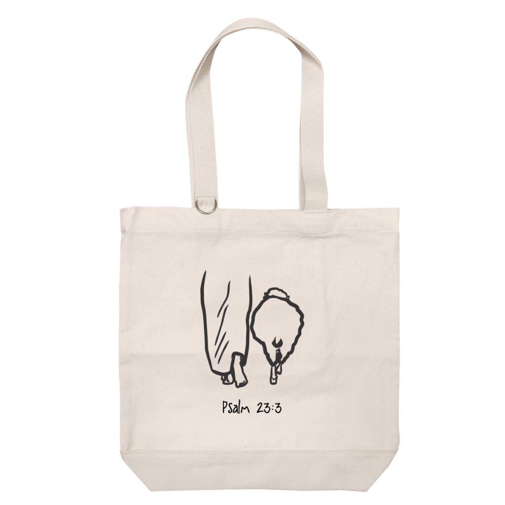 Psalm 23:3 - Heavy Duty Cotton Shoulder Basic Bag Reinforced Bottom - Size M