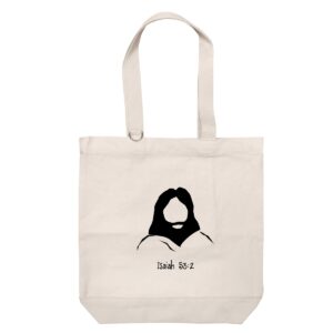 Isaiah 53:2 - Heavy Duty Cotton Shoulder Basic Bag Reinforced Bottom - Size M