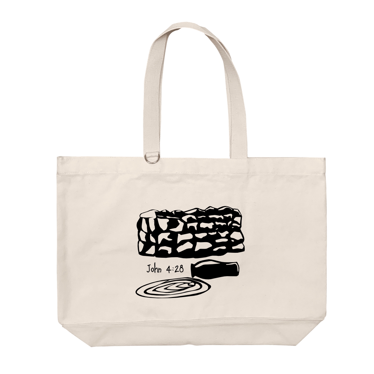 John 4:28 - Heavy Duty Cotton Shoulder Basic Bag - Size L - Image 1