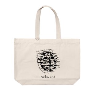 Matthew 4:19 - Heavy Duty Cotton Shoulder Basic Bag - Size L