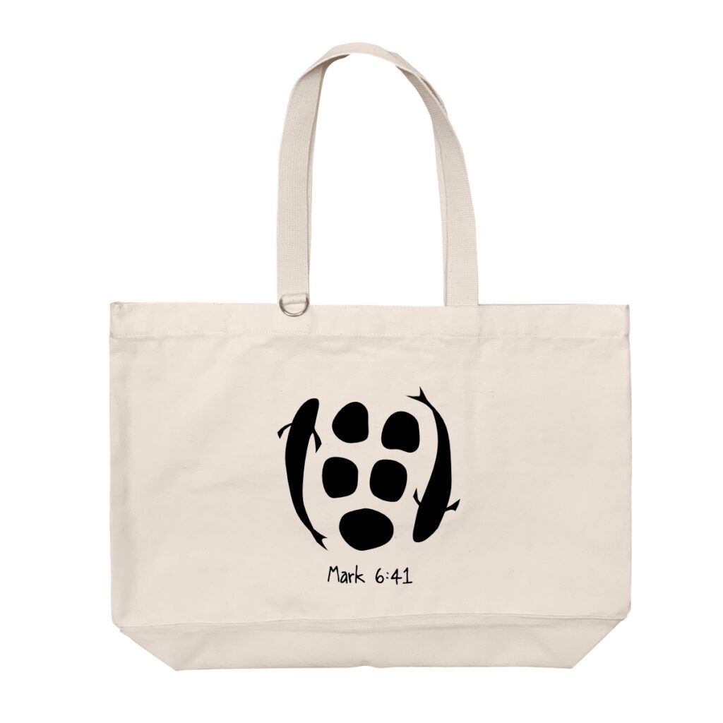 Mark 6:41 - Heavy Duty Cotton Shoulder Basic Bag - Size L