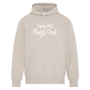 Darkness Plugs Out - Heavyweight Ring Spun Fleece Pullover Hoodie - Sand - Size S - 4XL
