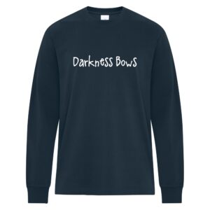 Darkness Bows - Heavyweight Ring Spun Cotton Long Sleeve Tee - Dark Navy - Size XS - 6XL