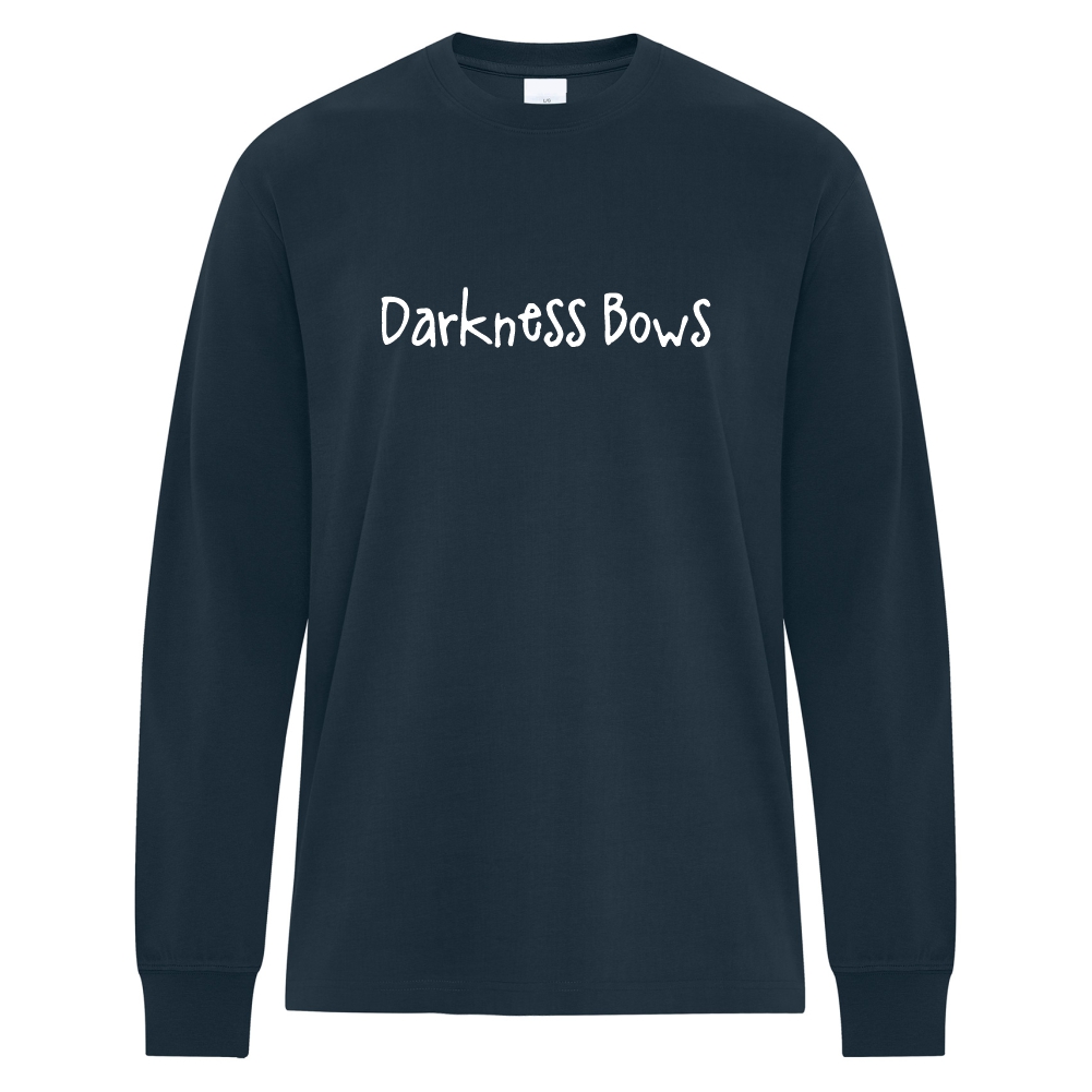Darkness Bows - Heavyweight Ring Spun Cotton Long Sleeve Tee - Dark Navy - Size XS - 6XL