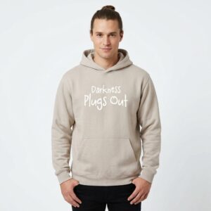 Darkness Plugs Out - Heavyweight Ring Spun Fleece Pullover Hoodie - Sand - Size S - 4XL - Image 4