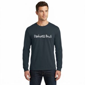 Darkness Bows - Heavyweight Ring Spun Cotton Long Sleeve Tee - Dark Navy - Size XS - 6XL - Image 2