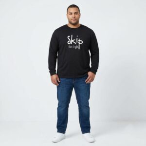 Skip the Fright - Heavyweight Ring Spun Cotton Long Sleeve Tee - Black - Size XS - 6XL - Image 4