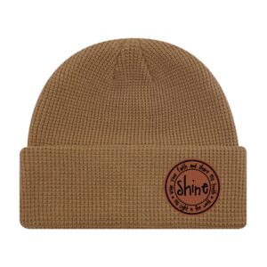 Shine His Light - Waffle Knit Cuff Toque - Duck Brown