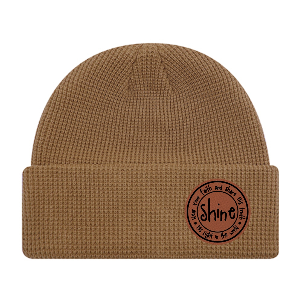 Shine His Light - Waffle Knit Cuff Toque - Duck Brown