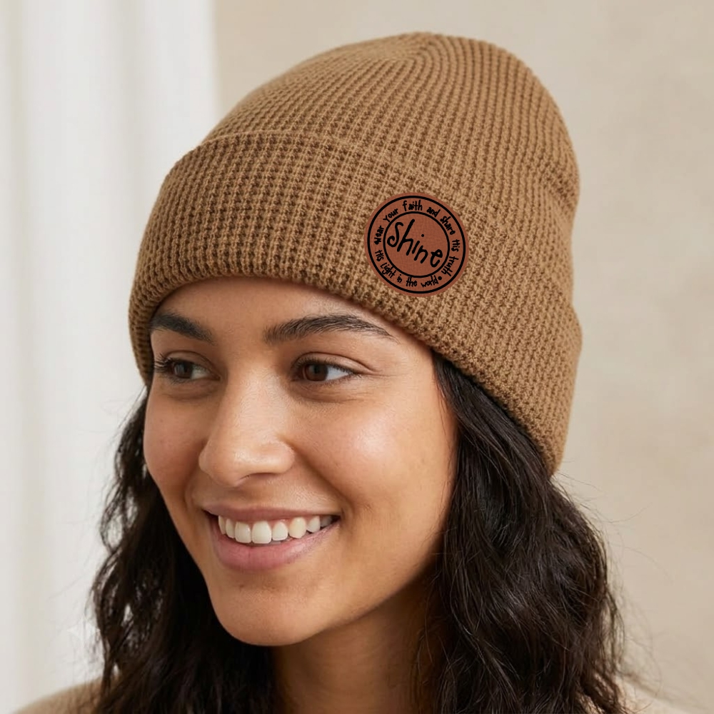 Shine His Light - Waffle Knit Cuff Toque - Duck Brown