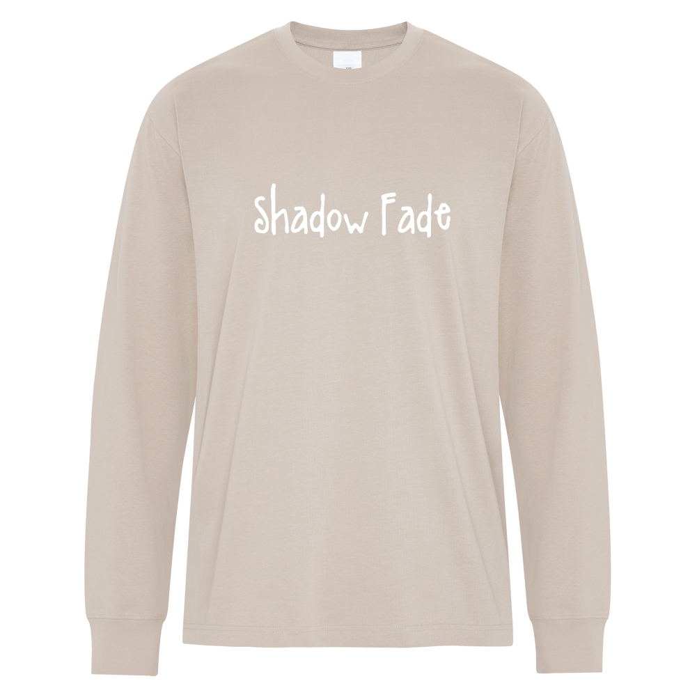 Shadow Fade - Heavyweight Ring Spun Cotton Long Sleeve Tee - Sand - Size XS - 6XL