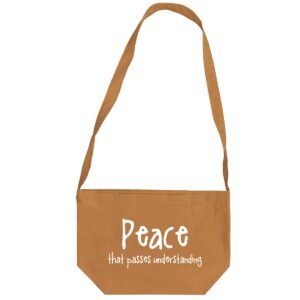 Peace that Passes Understanding  - 6 Color Peach Soft touch Cotton Crossbody Bag - Image 1