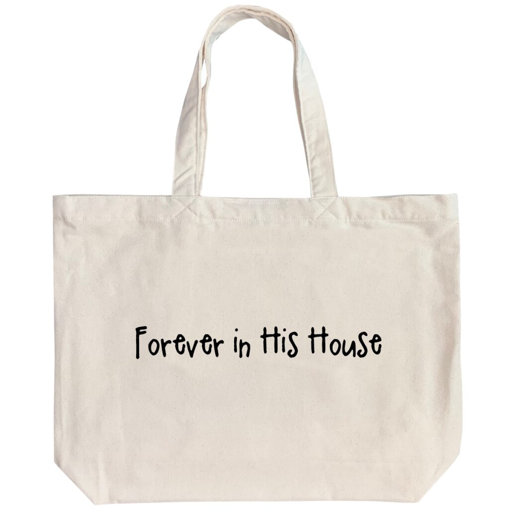 Forever in His House - 6 Color Peach Soft touch Cotton Large Tote