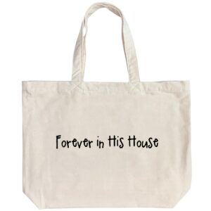 Forever in His House - 6 Color Peach Soft touch Cotton Large Tote - Image 6