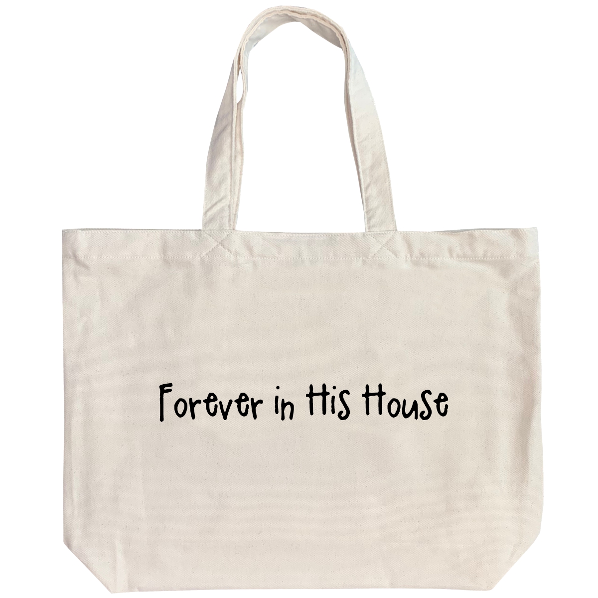 Forever in His House - 6 Color Peach Soft touch Cotton Large Tote - Image 6