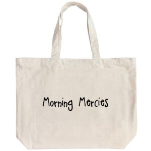 Morning Mercies - 6 Color Peach Soft touch Cotton Large Tote - Image 6