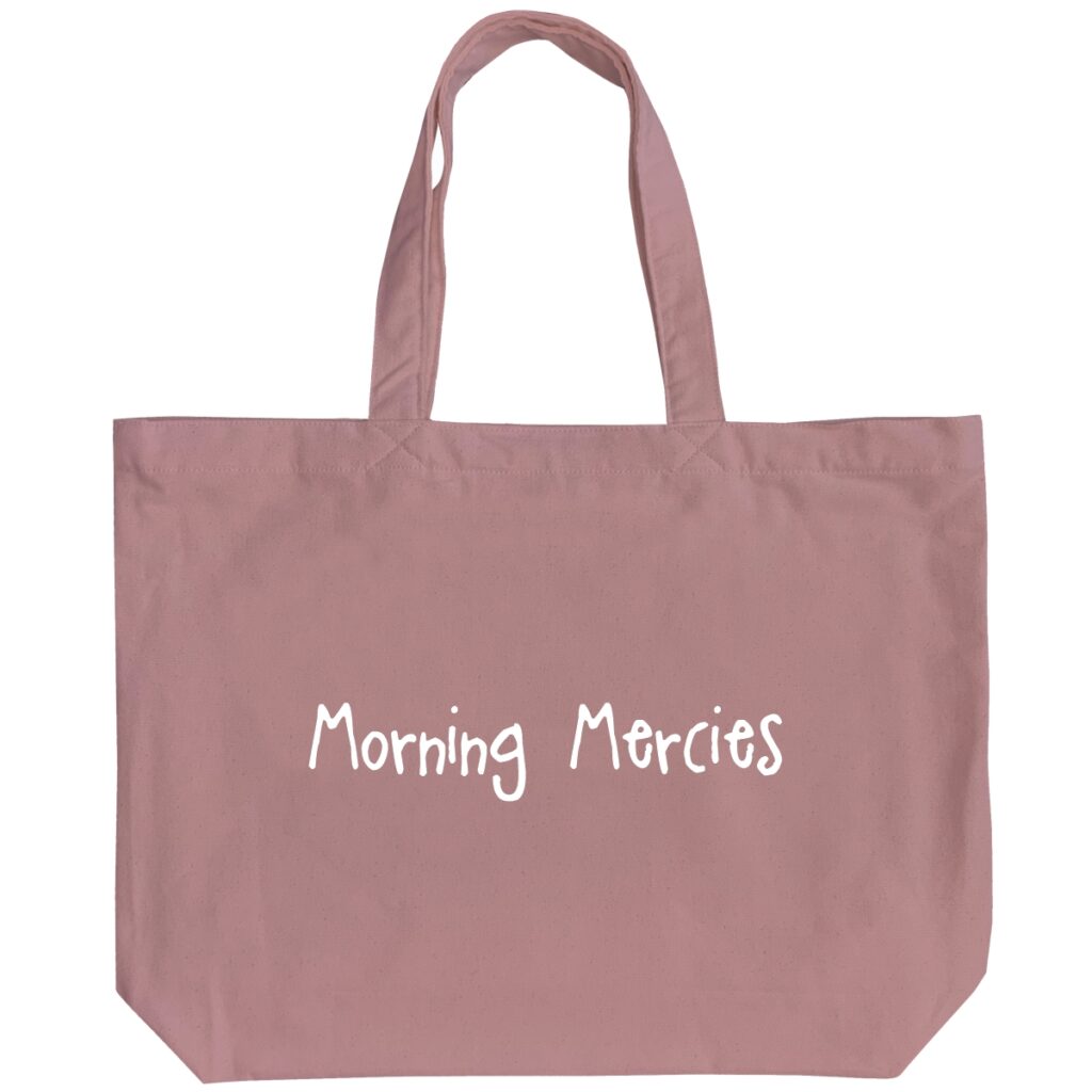 Morning Mercies - 6 Color Peach Soft touch Cotton Large Tote