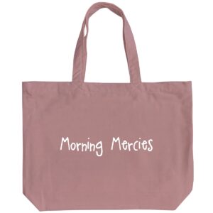 Morning Mercies - 6 Color Peach Soft touch Cotton Large Tote - Image 5