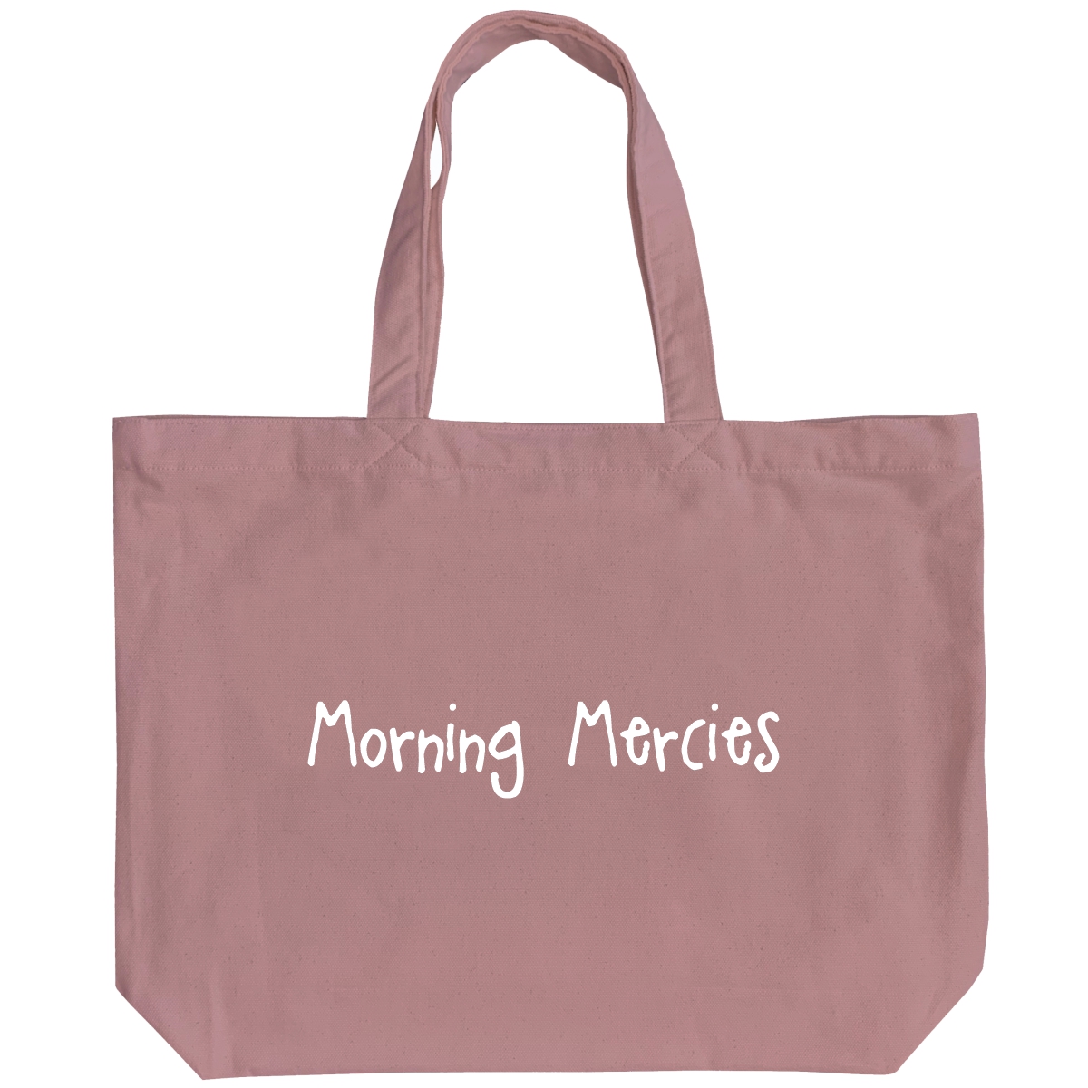 Morning Mercies - 6 Color Peach Soft touch Cotton Large Tote - Image 5