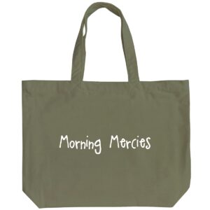 Morning Mercies - 6 Color Peach Soft touch Cotton Large Tote - Image 4