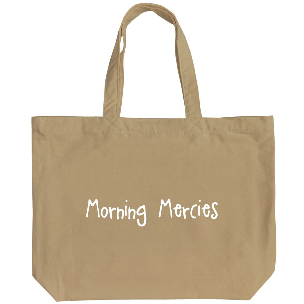 Morning Mercies - 6 Color Peach Soft touch Cotton Large Tote