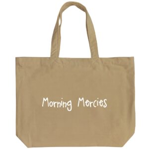 Morning Mercies - 6 Color Peach Soft touch Cotton Large Tote - Image 3
