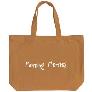 Morning Mercies - 6 Color Peach Soft touch Cotton Large Tote - Image 2