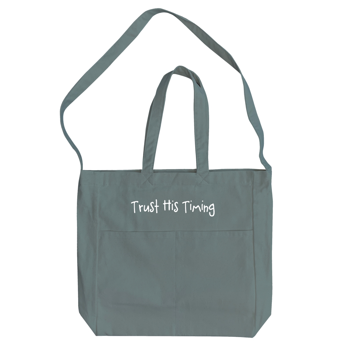 Trust His Timing - 6 Color Peach Soft touch Cotton Crossbody - Image 1