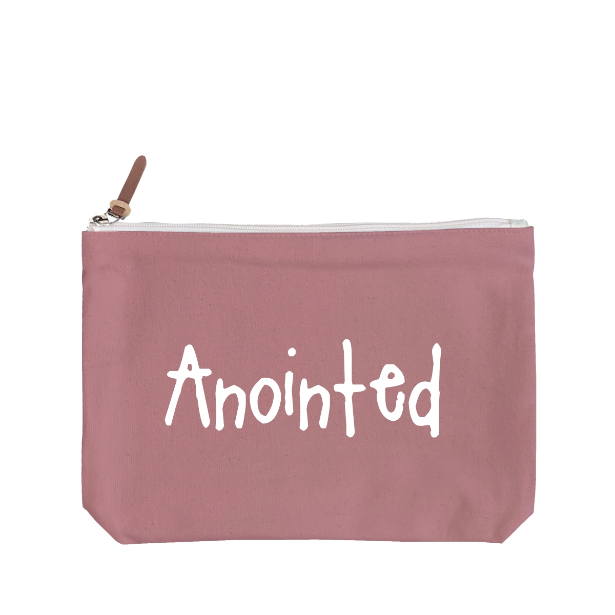 Anointed - 6 Color Peach Soft-Touch Cotton Zipper Pouch - Size M - Image 2