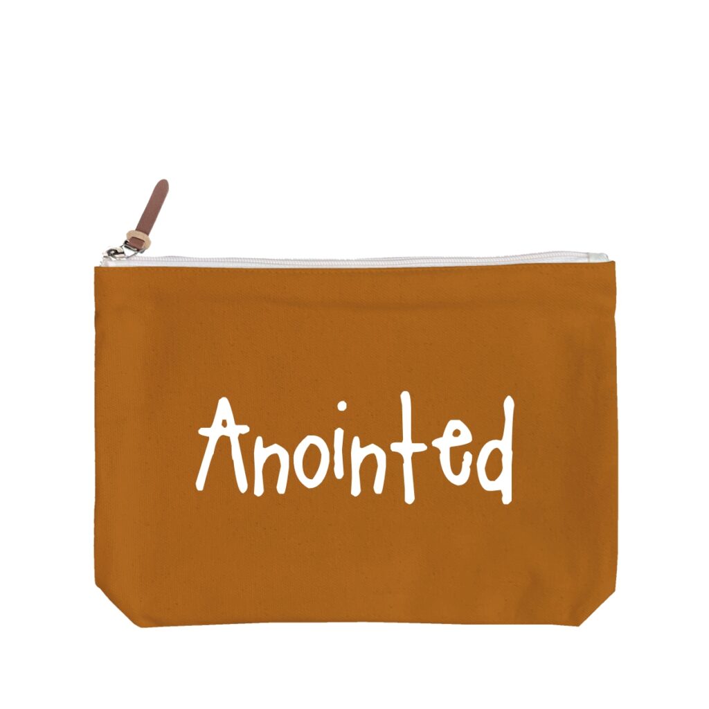 Anointed - 6 Color Peach Soft-Touch Cotton Zipper Pouch - Size M