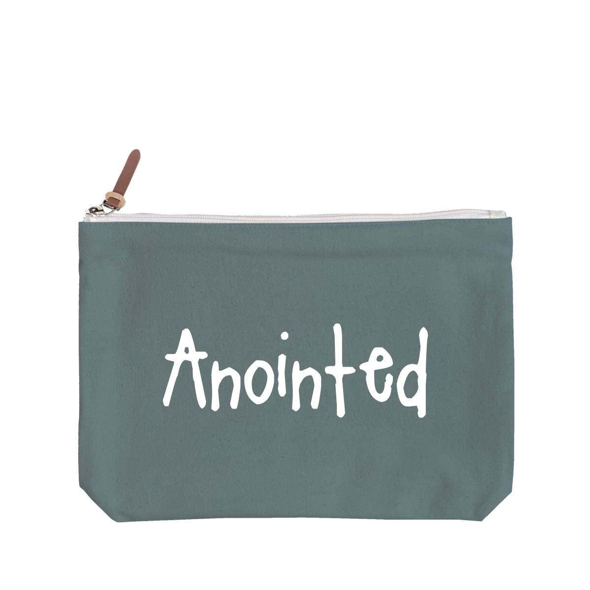 Anointed - 6 Color Peach Soft-Touch Cotton Zipper Pouch - Size M - Image 3