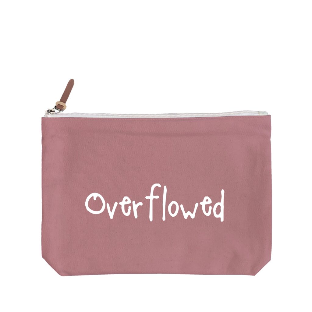 Overflowed - 6 Color Peach Soft-Touch Cotton Zipper Pouch - Size L
