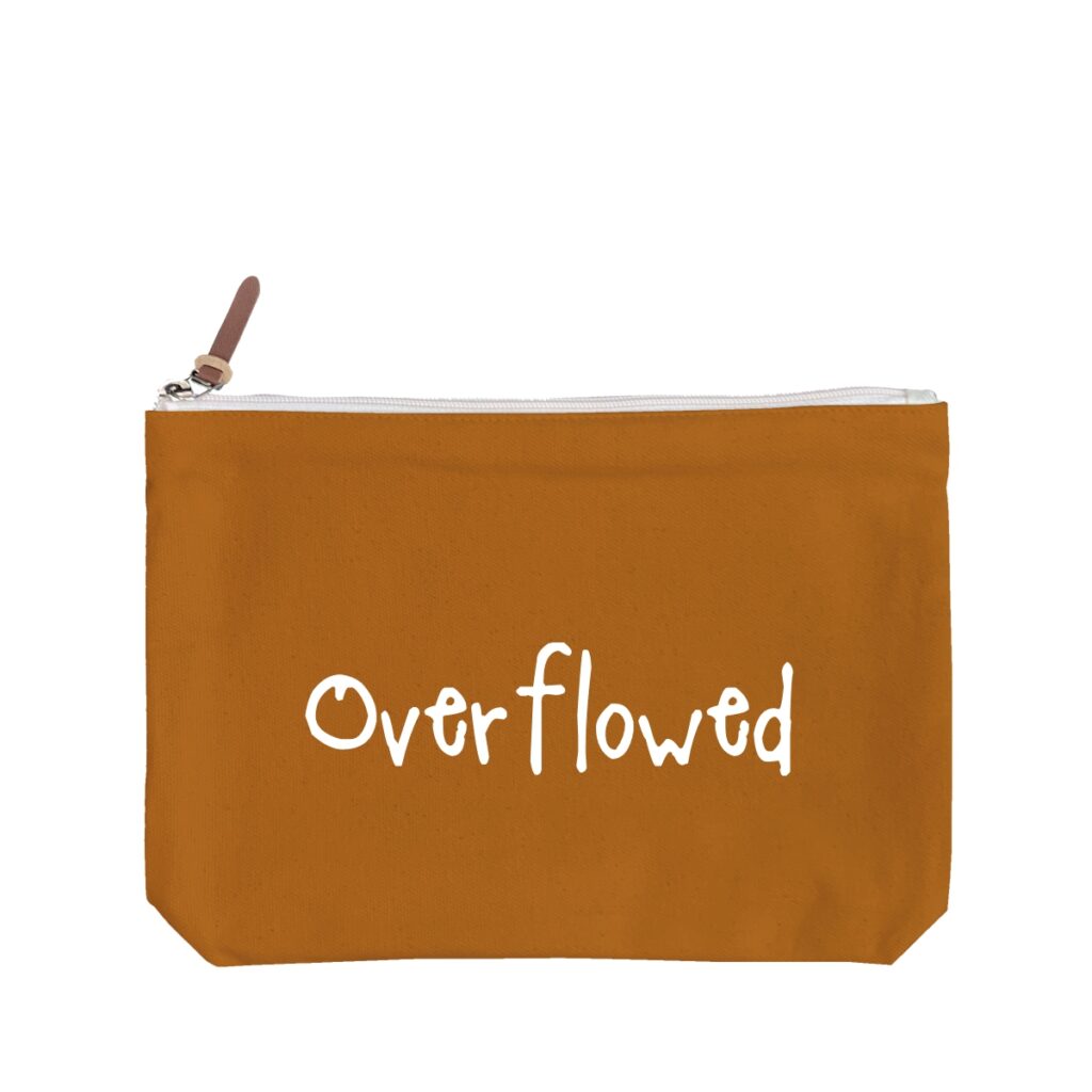 Overflowed - 6 Color Peach Soft-Touch Cotton Zipper Pouch - Size L
