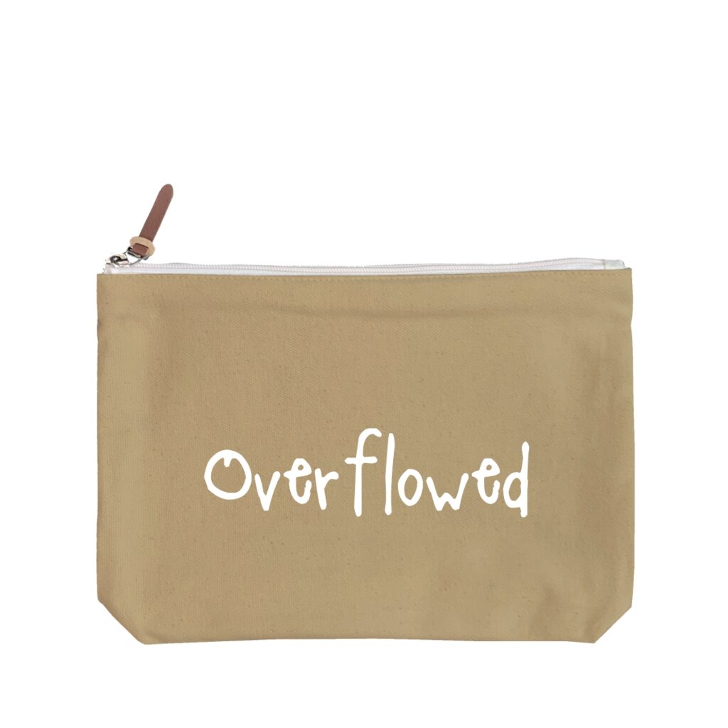 Overflowed - 6 Color Peach Soft-Touch Cotton Zipper Pouch - Size L