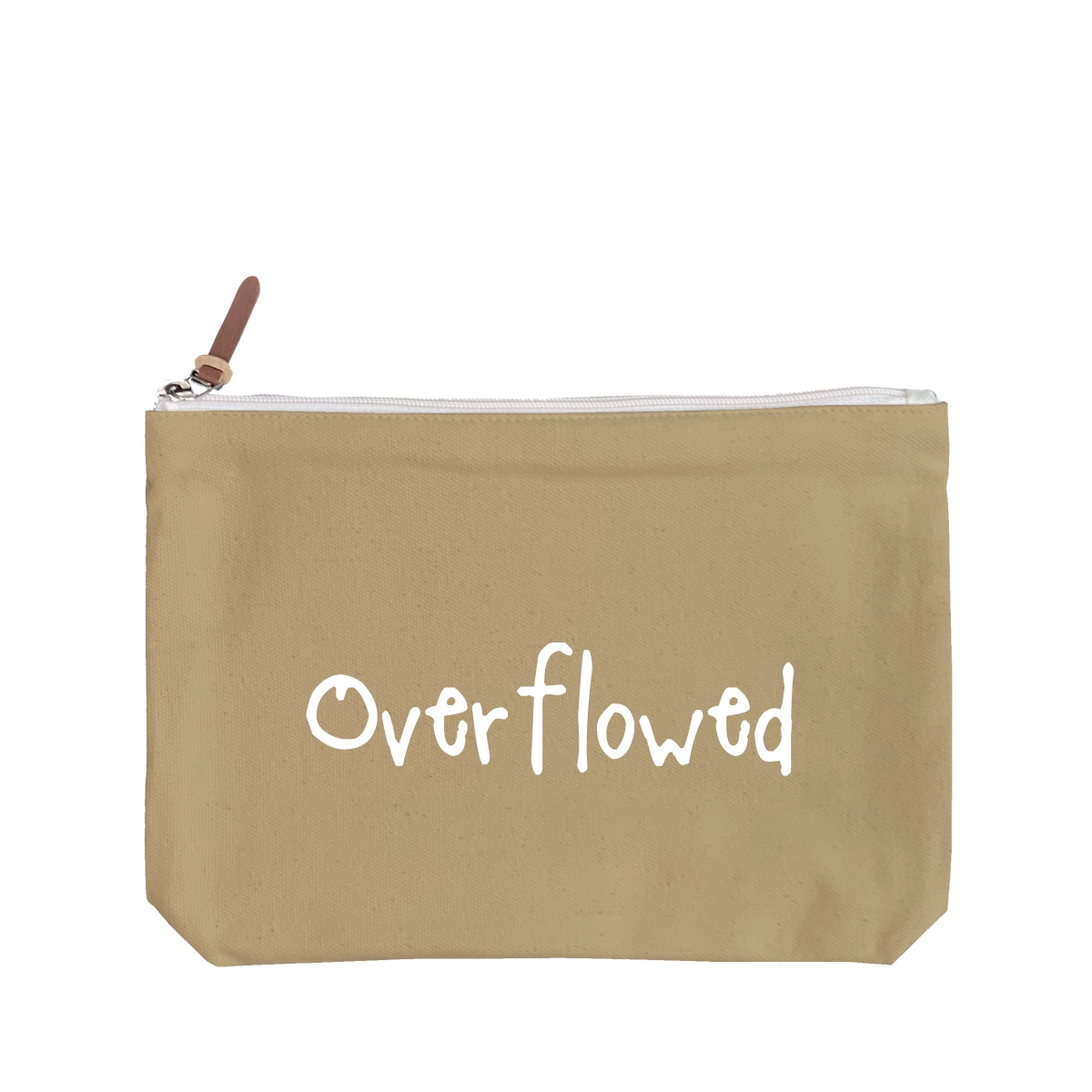 Overflowed - 6 Color Peach Soft-Touch Cotton Zipper Pouch - Size L - Image 1