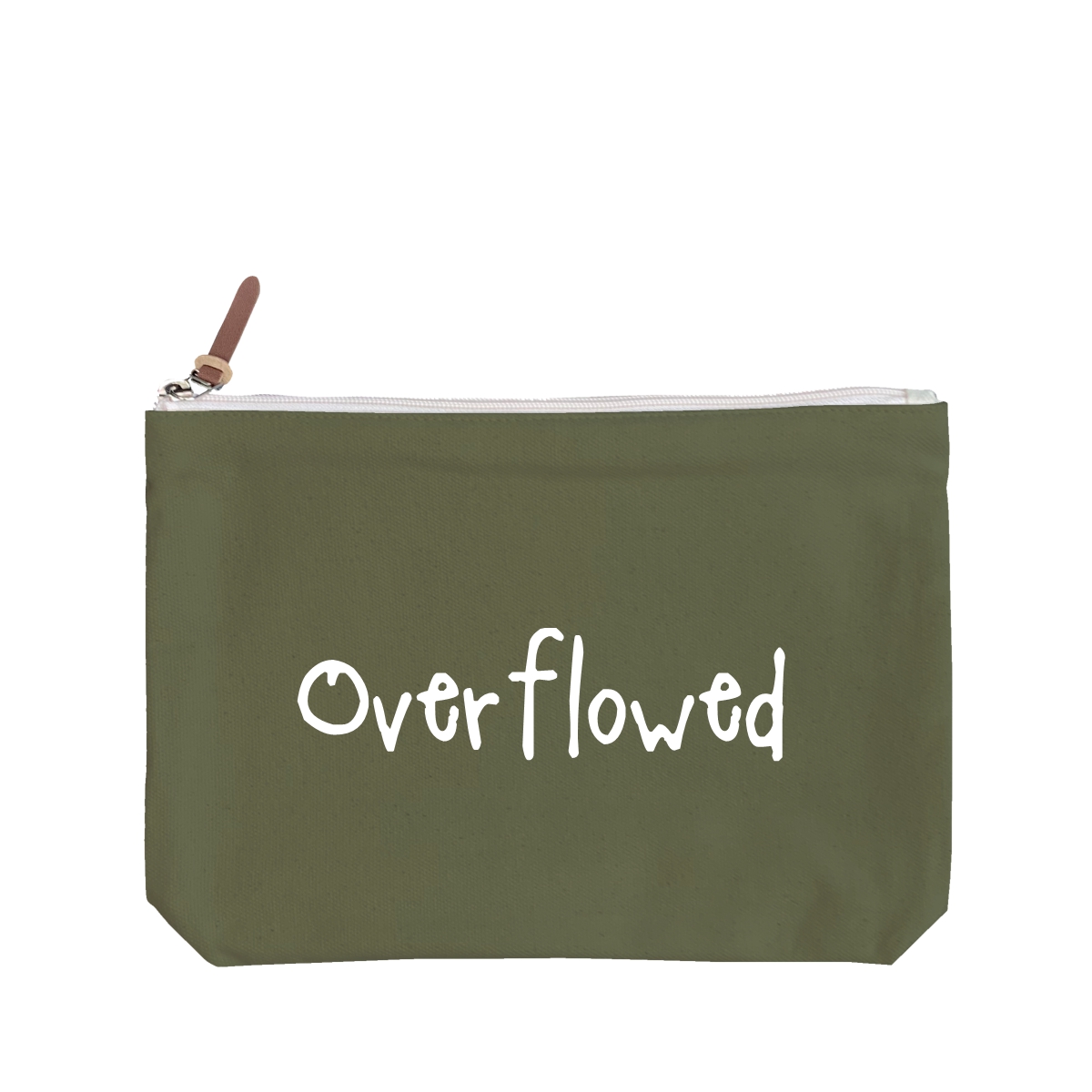 Overflowed - 6 Color Peach Soft-Touch Cotton Zipper Pouch - Size L - Image 5