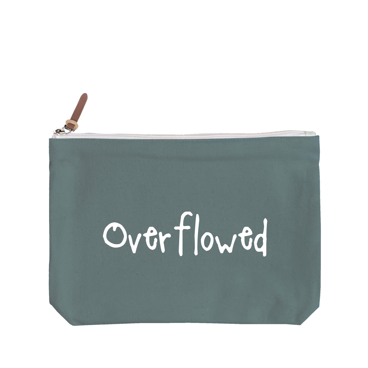 Overflowed - 6 Color Peach Soft-Touch Cotton Zipper Pouch - Size L - Image 4