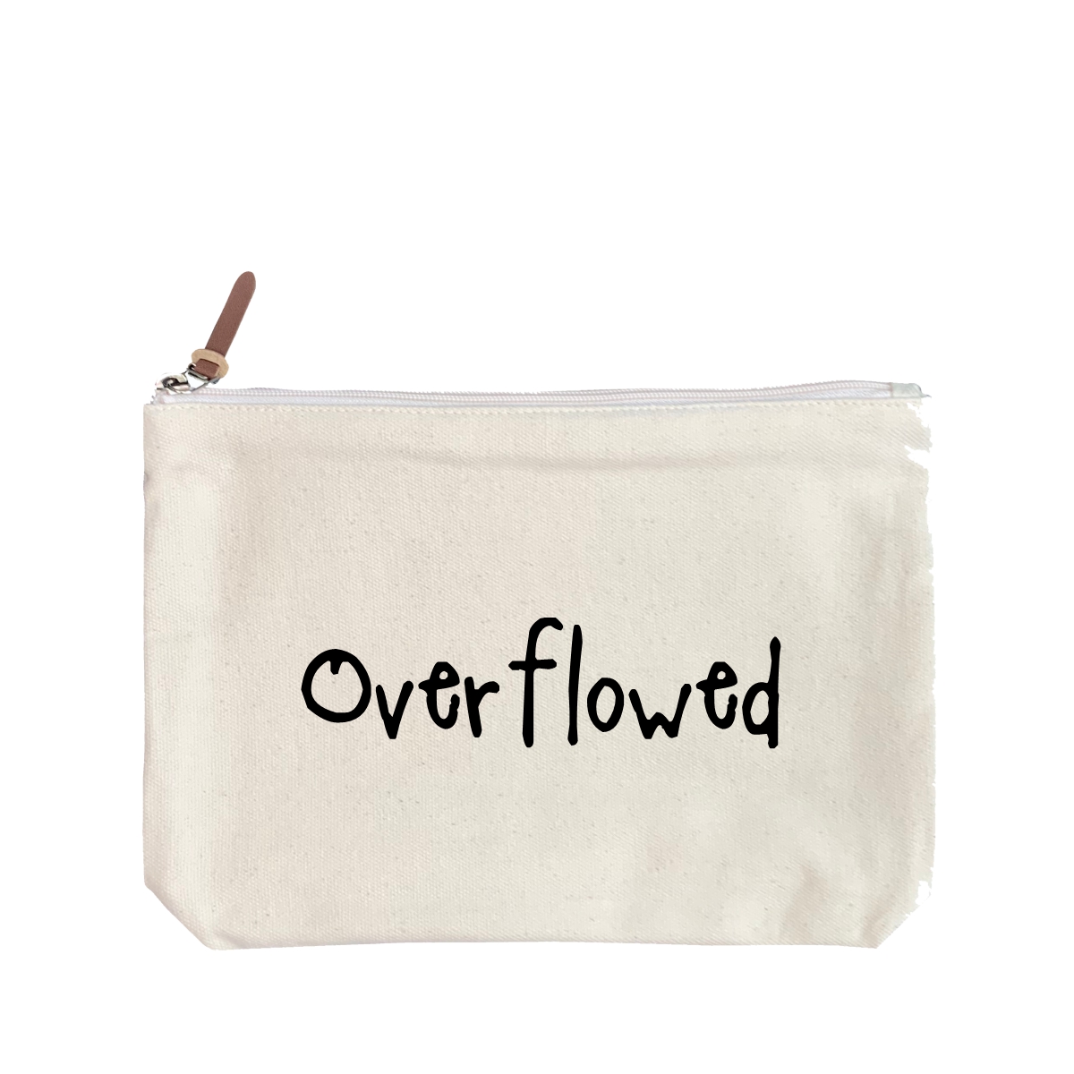 Overflowed - 6 Color Peach Soft-Touch Cotton Zipper Pouch - Size L - Image 3