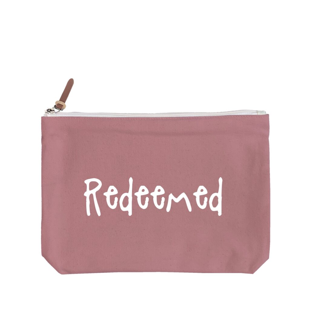 Redeemed - 6 Color Peach Soft-Touch Cotton Zipper Pouch - Size L