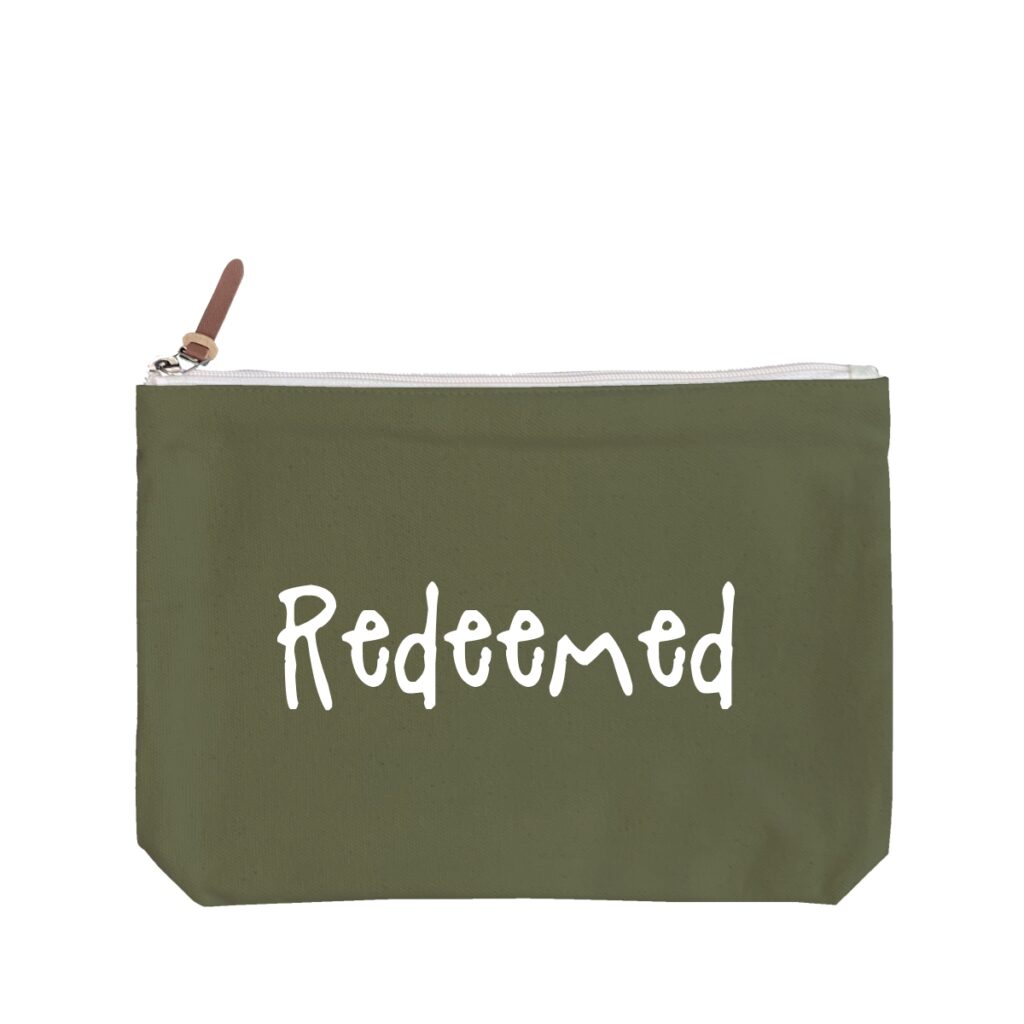 Redeemed - 6 Color Peach Soft-Touch Cotton Zipper Pouch - Size L