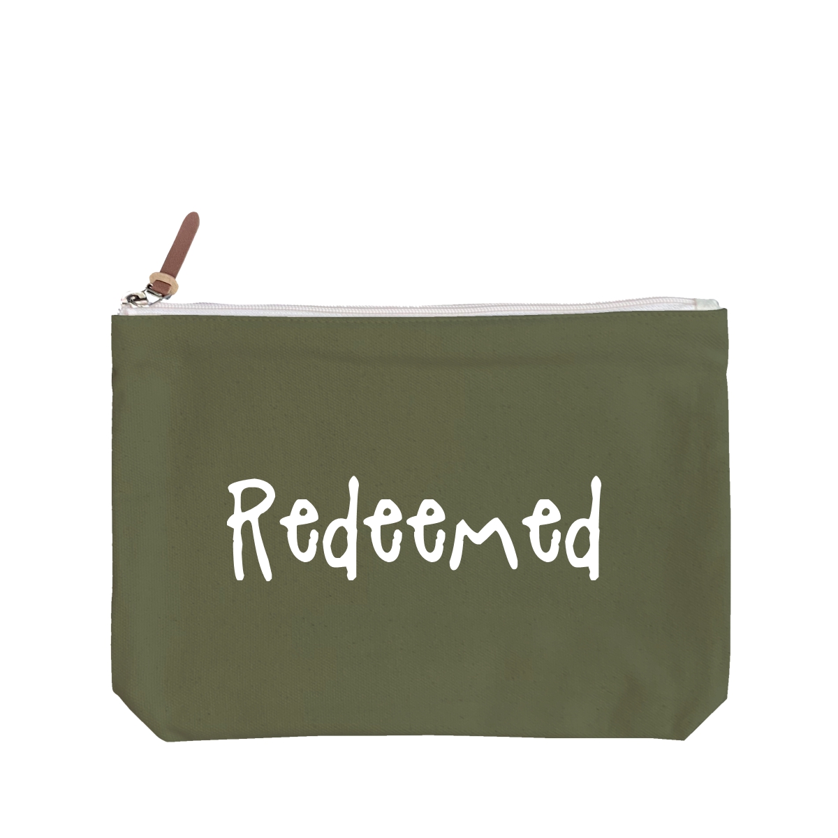 Redeemed - 6 Color Peach Soft-Touch Cotton Zipper Pouch - Size L - Image 1