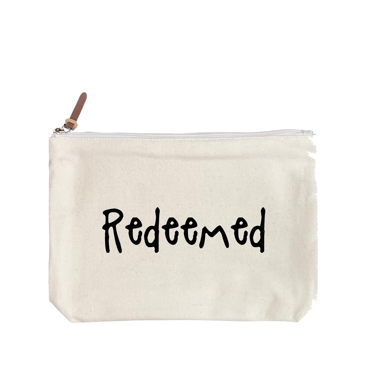 Redeemed - 6 Color Peach Soft-Touch Cotton Zipper Pouch - Size L - Image 3